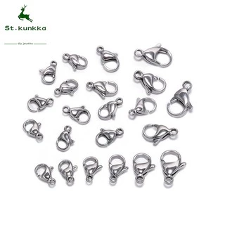 ตะขอก้ามปูสแตนเลส 9-15มม 30ชิ้น แบบกุ้งก้ามกราม สำหรับ DIY เครื่องประดับ