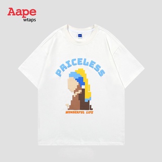 เสื้อยืดพิมพ์ลายแฟชั่นเสื้อยืดคอกลม แขนสั้น พิมพ์ลาย Aape American แฟชั่นฤดูร้อน สําหรับผู้ชาย และผู้หญิง