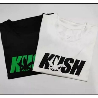 เสื้อวินเทจชาย เสื้อขาว เสื้อ KUSH ปรับแต่งคําสั่ง tees unisex คุณภาพสูง )bW เสื้อยืดเด็กผช Tee