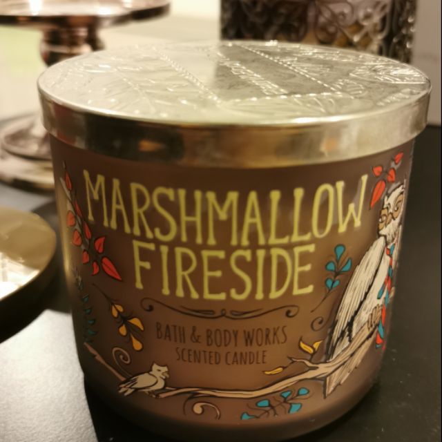 3 wick candle bath &amp; body work in Marshmello fireside 411g 100%แท้จ้า