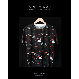 A NEW DAY 170 เสื้อสกรีนเต็มตัว สไตล์ญี่ปุ่น ลาย SWAN