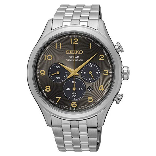 นาฬิกาข้อมือผู้ชาย Seiko Men's Solar Chronograph Japanese-Quartz Watch  Silver SSC563