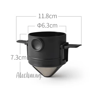 Alechaung กรองกาแฟ ดริปเปอร์กาแฟ ที่กรองกาแฟ แบบพับได้ สแตนเลส 2ชั้น กรวยดริปเปอร์