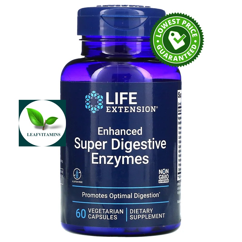 Life Extension Enhanced Super Digestive  Enzymes / 60 Vegetarian Capsules