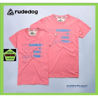 rudedog เสื้อคอกลม ชาย หญิง  รุ่น Everything สีชมพู