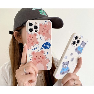 เคสโทรศัพท์มือถือแบบนิ่ม TPU ลายการ์ตูนหมีน่ารัก สําหรับ iphone 13 pro max 11 12 pro max XS max XR X 6 6S 8 SE2020 SE2022 7PLUS 8PLUS 8 7 PLUS 11 12 13