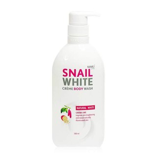 Snail White Natrual Creme Body Wash สเนลไวท์ บาธ เนเชอรัลไวท์ ครีมอาบน้ำ เพื่อผิวขาวกระจ่างใส 500ml