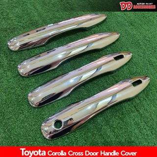 ครอบมือจับ Cross Toyota corolla Cross 2020 2021 2022 สีชุปโครเมี่ยม