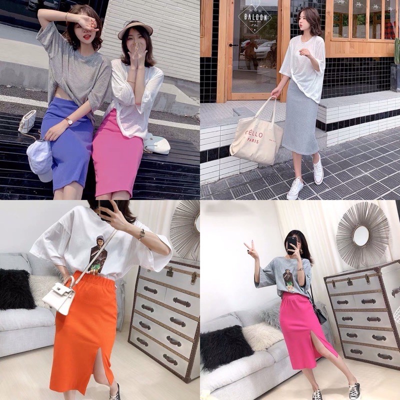 กระโปรงแหวกข้าง ส่งต่อสีดำ จากร้าน Cicishop1🖤