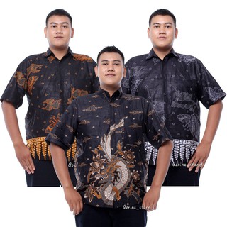 ของแท้ Risna BATIK JUMBO HRB093 Hem BATIK Men Short Premium M L XL XXXL 3L 4L 5L Men BATIK...