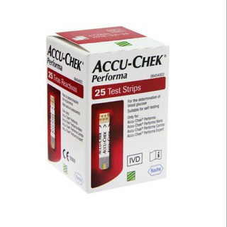 ACCU-CHEK แผ่น ตรวจ PERFOR 25ชิ้น(แดง) ใช้สำหรับตรวจน้ำตาลในร่างกาย