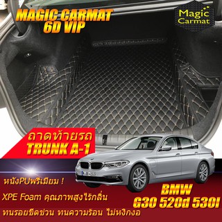 BMW G30 2017-รุ่นปัจจุบัน Sedan Trunk A-1 (เฉพาะถาดท้ายรถแบบ A-1) พรมรถยนต์ G30 520d 530i พรม6D VIP Magic Carmat