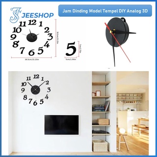 Jam Dinding Tempel DIY Analog 3D Modern Wall Clock Jam Dinding Model Tempel