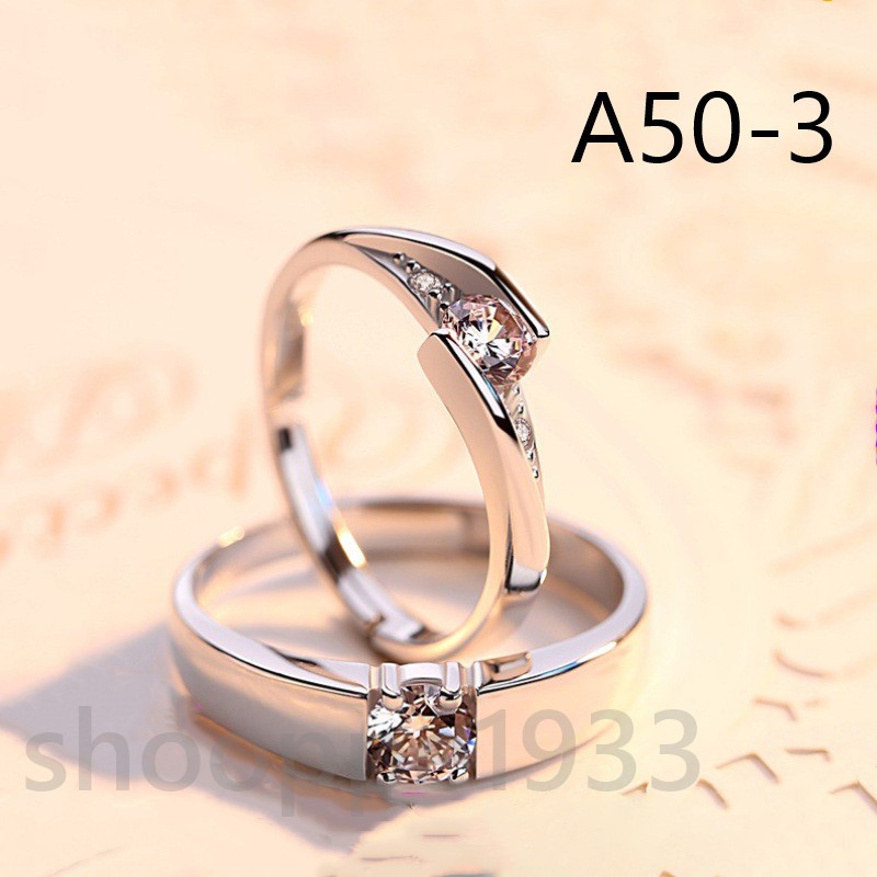ไตล์มี 2 แบบให้เลือก  แหวนคู่รัก แหวนเพชรเม็ด2วงทองคำขาว ฝังเพชรหรูหรา