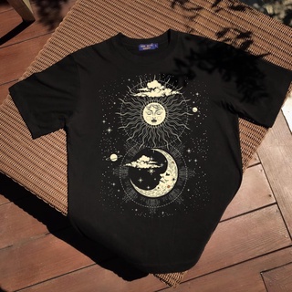 คอกลมแขนสั้น ดำครีมสวยคลาสสิค Sun 🌞 moon 🌝N063-B890
