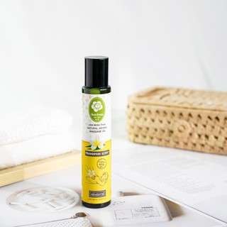 น้ำมันนวดอโรม่าจันทร์หอมไทยเนเชอรัลอโรม่า มาสสาจออยล์ กลิ่นลีลาวดี JAN HOM THAI NATURAL AROMA MASSAGE OIL FRANGIPA SCENT