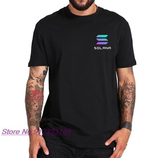 เสื้อยืดแขนสั้น คอกลม ผ้าฝ้าย 100% พิมพ์ลาย Solana Crypto Coin Economically Related สําหรับผู้ชายสามารถปรับแต่งได้