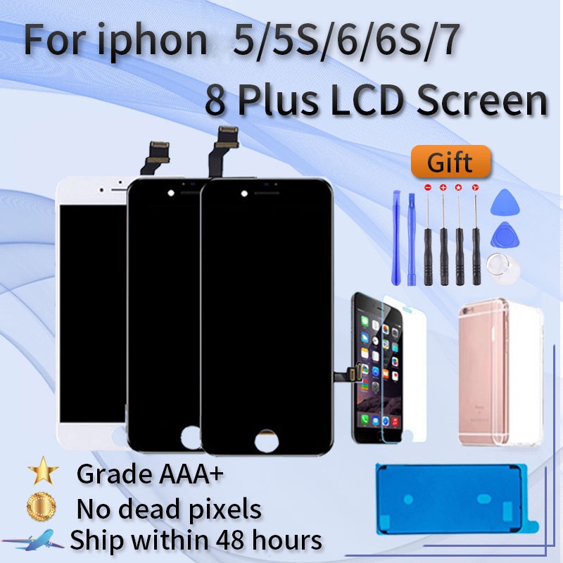 หน้าจอ LCD สําหรับ iPhone 6 7 8 6s plus 7 8 Plus เปลี่ยนหน้าจอ Diaplay สําหรับ iPhone 5 5S 5C 5se LCD Touch Screen Digitizer AAA +