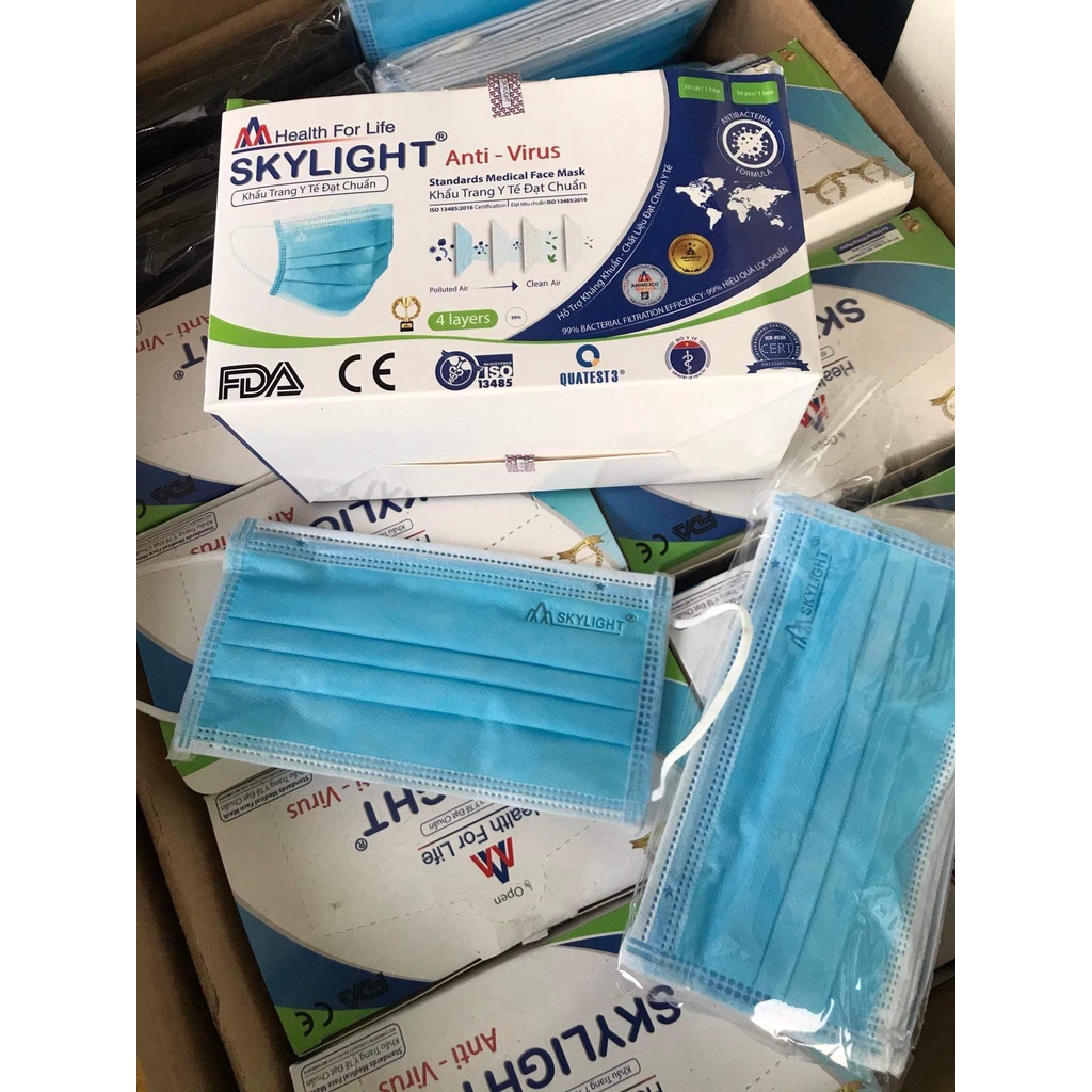 Skylight แมส 4 ชั้น คุณภาพดี มีตราปั๊มทุกแผ่น