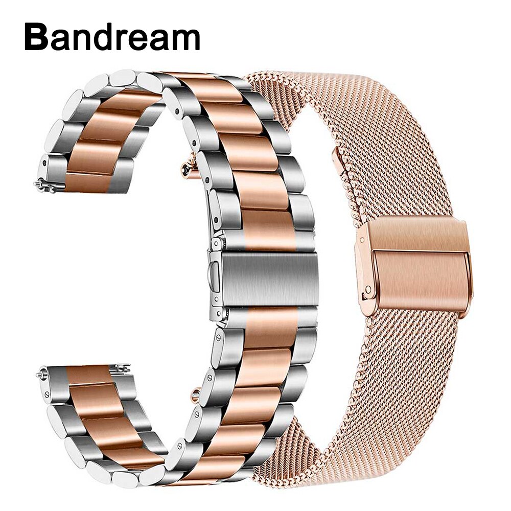2pcs mesh solid stainless steel strap 20mm Samsung Galaxy 42mm active ...