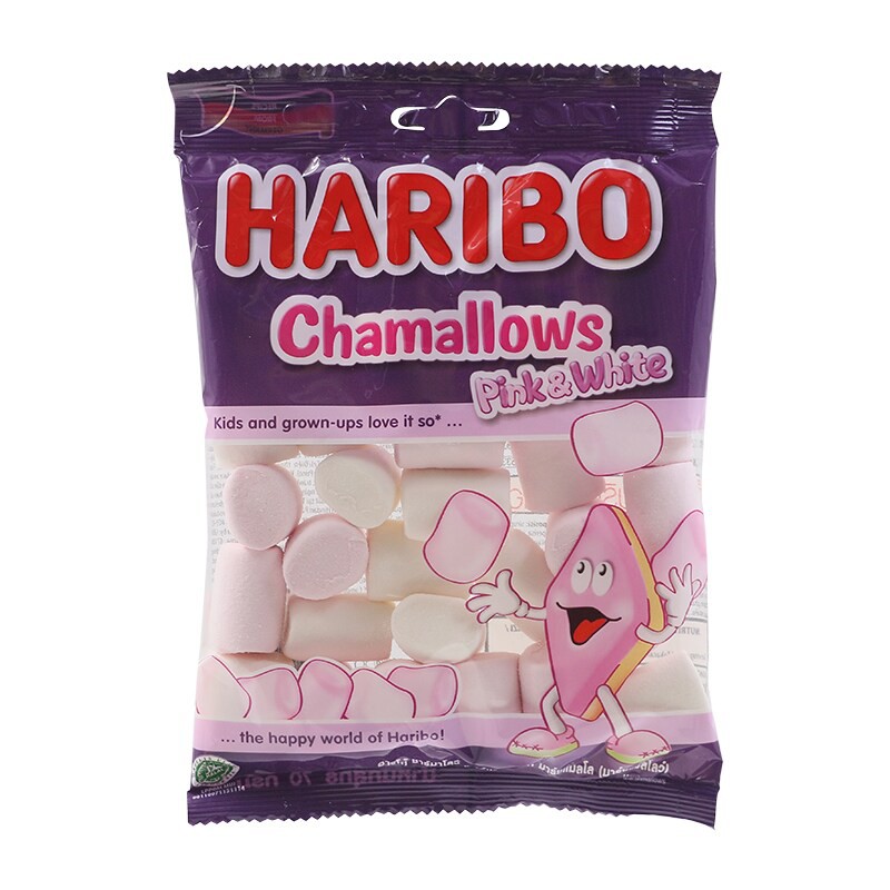 Haribo Chamallows Pink&White ฮาริโบ้ มาร์ชเมลโล่ นำเข้าจากตุรกี มี 2 ขนาด (70/150กรัม)