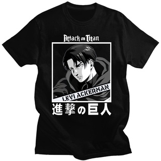 [S-5XL] เสื้อยืดแขนสั้น พิมพ์ลายกราฟฟิคอนิเมะผ่าพิภพไททัน Shingeki No Kyojin Levi Titans สไตล์ญี่ปุ่น สําหรับผู้ชาย