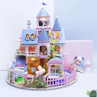 [พร้อมส่ง] สินค้าใหม่ บ้านตุ๊กตาdiy Fairy Castle มีฝาครอบกันฝุ่น