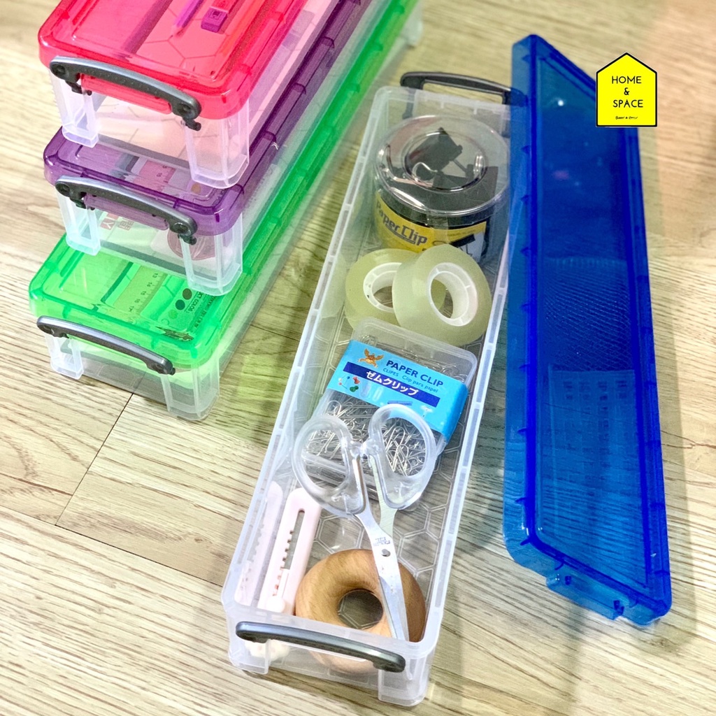 กล่องอเนกประสงค์มีฝาล็อคซ้อนกันได้ กล่องใส่บาบี้ได้ รุ่น CM-14 (คละสี) (ทรงยาววววว)