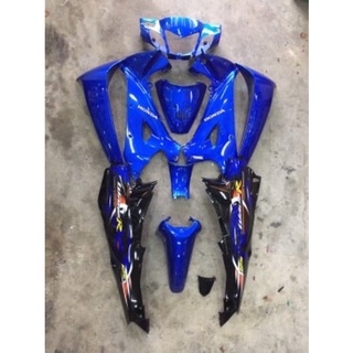 ชุดสี WAVE 125 R กุญแจ กลม สีน้ำเงิน ดำ พร้อมติดสติกเกอร์ เงาตาแตก