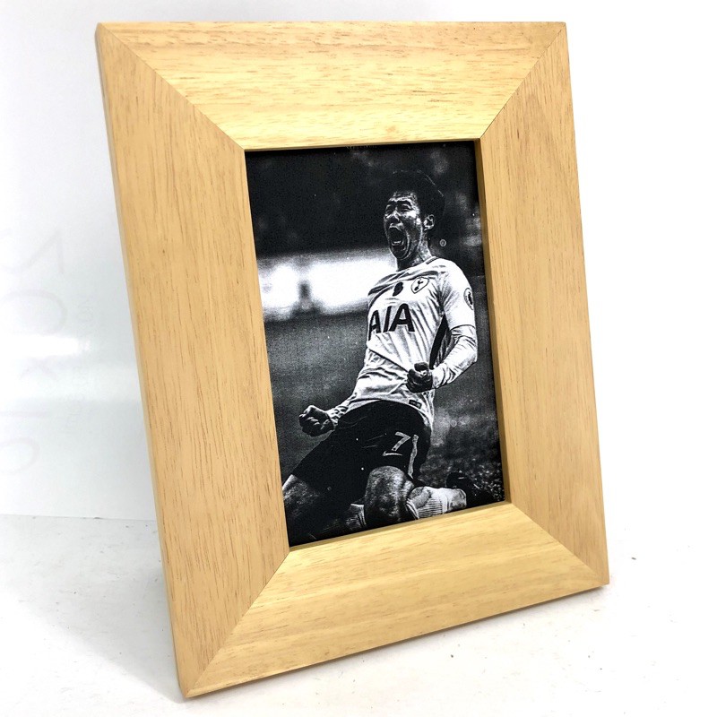 4x6" Tottenham Hotspurs Spurs Son พรีเมียร์ลีก ท็อตแน่ม ไม้แท้ HIGH QUALITY กรอบรูป Photo Frame Pict