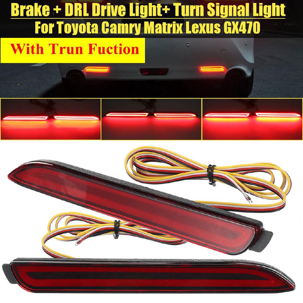 Pair LED Rear Reflector DRL Brake Stop Turn signal Light For Toyota Camry Matrix mhestore2009