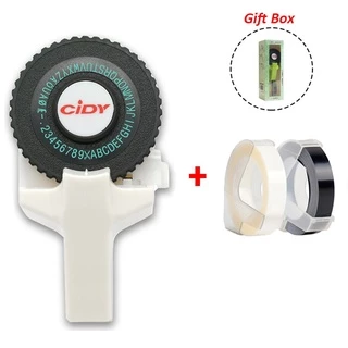เครื่องทําฉลาก ลายนูน หลากสี พร้อมเทป 2 ชิ้น (9 มม. x 3 ม.Trs) เครื่องเขียนแบบแมนนวล หรือเติมลายนูน 3D 9 มม. 3 ชิ้น