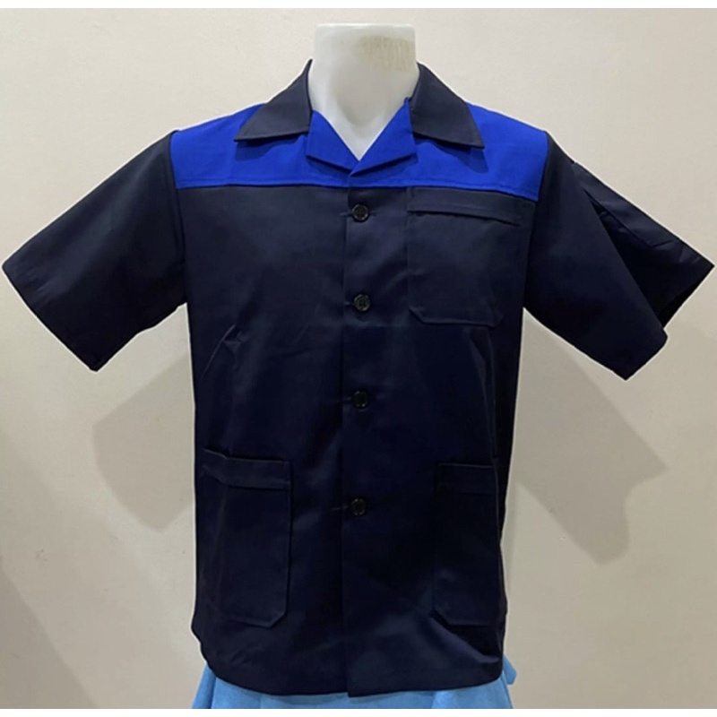 เสื้อช็อป ยูนิฟอร์ม เสื้อแขนสั้น พร้อมส่ง5สี ไม่มีแถบสะท้อนแสง งานกระดุม ไซส์ S-6XL (ออกใบกำกับภาษีได้)