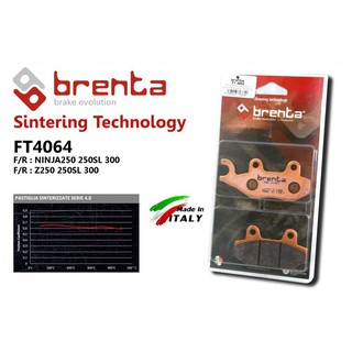 ผ้าเบรคหน้าหลัง Brenta FT4064 NINJA250/250SL/300, Z250/300