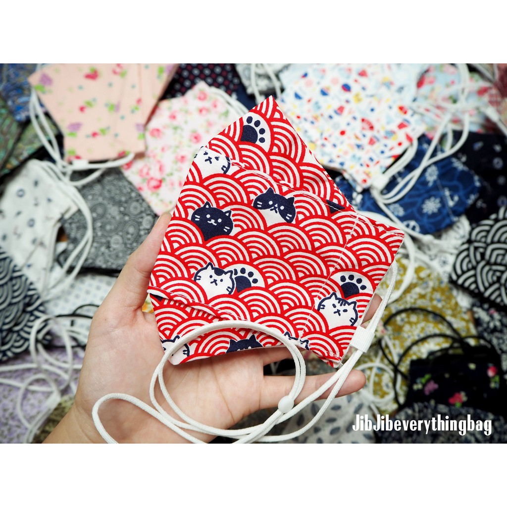 (No.1) แมสทรงเกาหลีแบบมีสายคล้องคอ ลายการ์ตูนน่ารัก คอตตอน 2 ชั้น พร้อมส่ง