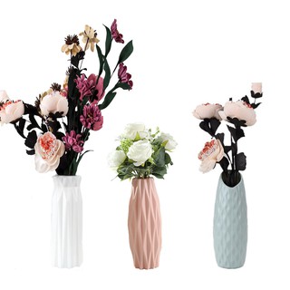 【พร้อมส่ง】แจกันทรงสูง แจกันพลาสติก แจกันดอกไม้ สีพาสเทล ของประดับตกแต่งบ้าน