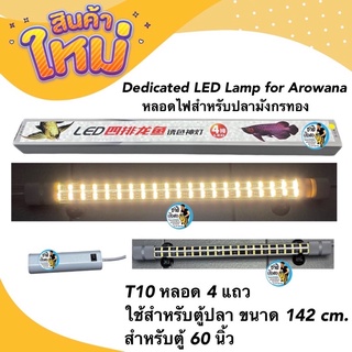 Dedicated LED Lamp for Arowana หลอดไฟสำหรับปลามังกรทอง T10 หลอด 4 แถวใช้สำหรับตู้ปลา ขนาด 142 cm. สำหรับตู้ 60 นิ้ว