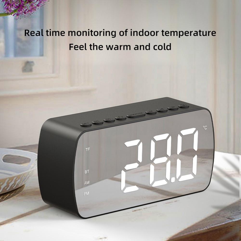 Alarm Clock Music Player HIFI Wireless Bluetooth Speaker FM Radio