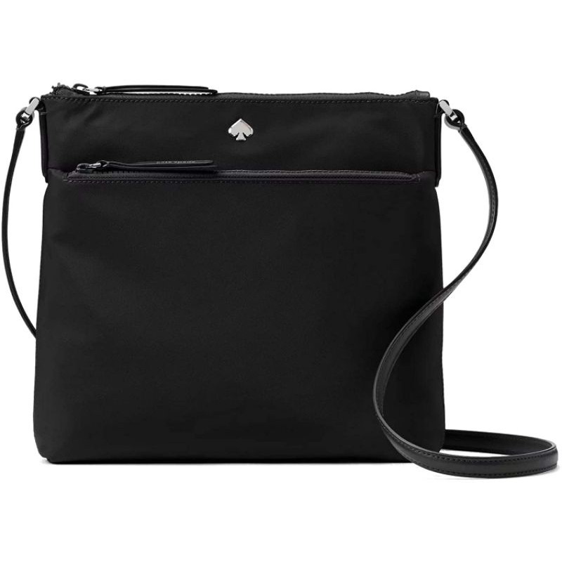 Kate Spade New York Jae Nylon Flat Crossbody Zip Top Black Bag