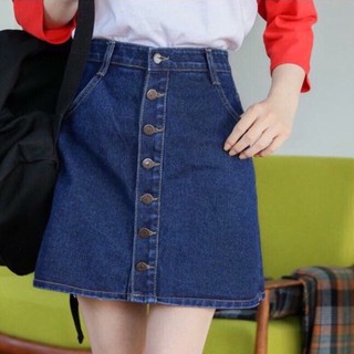 Jean Skirt ⭐️ กระโปรงสวิงสั้นกระดุมหน้า 💖