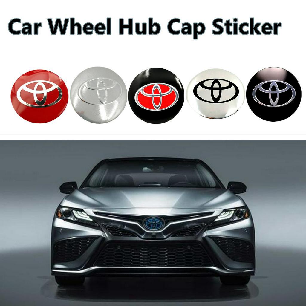 4 ชิ้น TOYOTA รถล้อ Hub Cap 56 มิลลิเมตรสติกเกอร์ยางหมวกศูนย์ล้อ Hub Caps โลโก้ป้ายสัญลักษณ์สําหรับ 