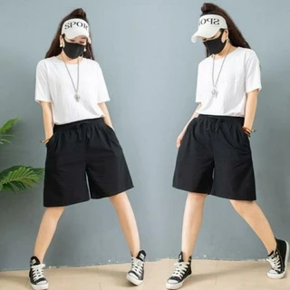 กางเกงขาสั้นผ้าลินิน ขา3ส่วน ใส่สบาย สไตล์เกาหลี เอว26-38นิ้ว