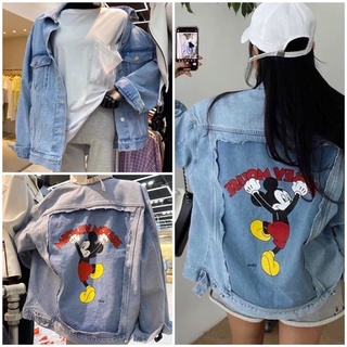 💫New💫(พร้อมส่ง) Mickey Denim Jacket แจ็คเก็ตยันส์ ลายมิกกี้