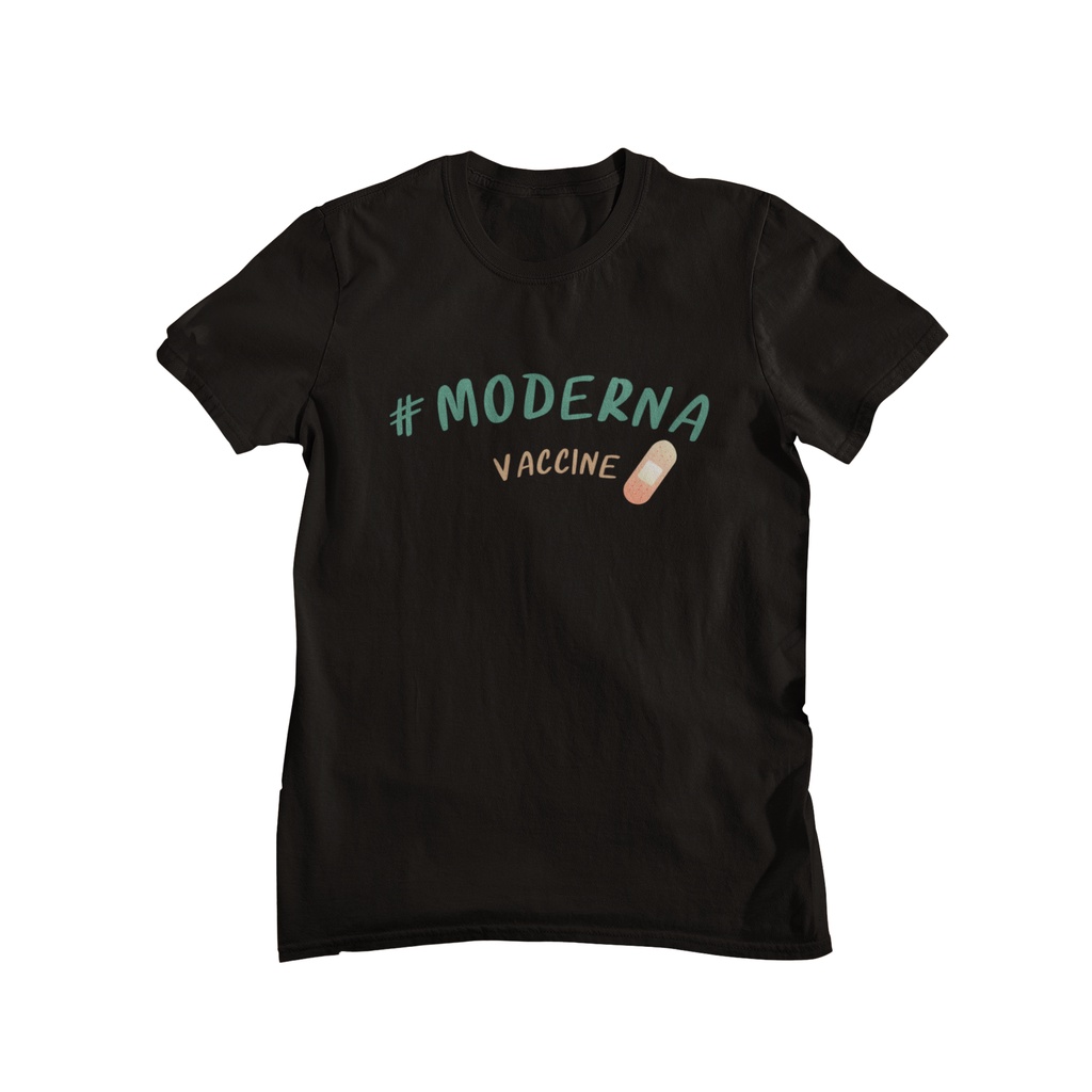 เสื้อยืดผ้า Cotton ฉีดวัคซีนแล้ว ลาย #Moderna โมเดอน่า