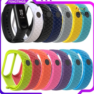 【FT】สายรัดข้อมืออัจฉริยะ สีพื้น สําหรับ Xiaomi Mi Band 3/4