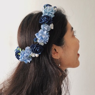 Flowerytaleshop มงกุฎดอกไม้สี dark blue