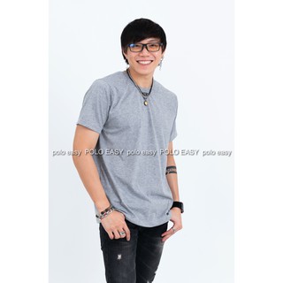 เสื้อยืดแฟชั่น ผู้ชาย T-Shirt Cotton 100% คอกลม แขนสั้น สีเทาท็อปดาย