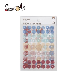 Seamiart สติกเกอร์ลายน่ารัก สำหรับตกแต่งสมุดภาพ 3 แผ่น