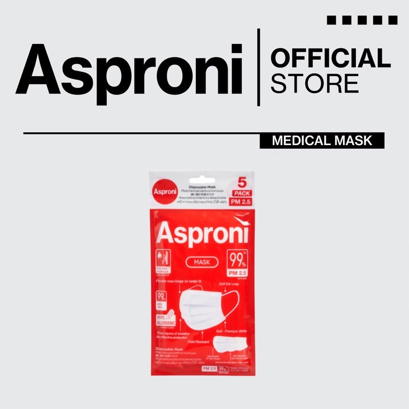 ASPRONI MASK (MEDICAL MASK) (5 PACK)