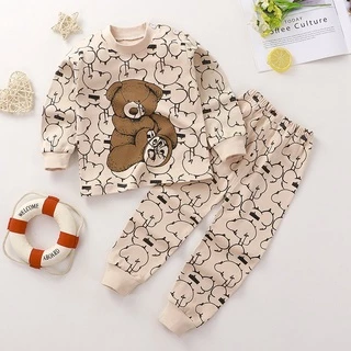 ชุดนอนเด็ก ชุดนอนเด็กเล็ก แขนยาว ขายาว P1 Set #2 น่ารัก อายุ 6 เดือน - 2ปี children toddler pajamas 6m - 2years